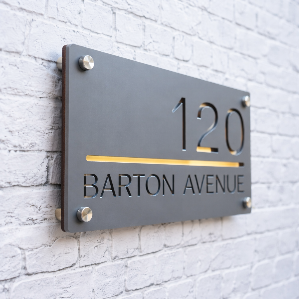 Acrylic Name Plate for House, Office, Factory Customizable Weatherproof Design